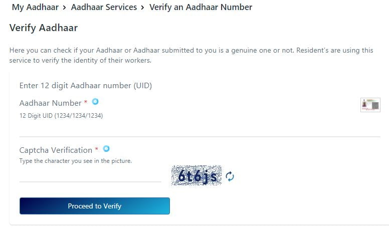 Verify Aadhaar Details